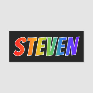 Etiqueta De Nome Nome "STEVEN": Coloração do arco-íris do