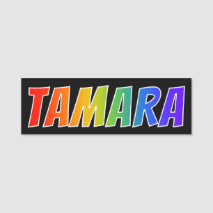 Etiqueta De Nome Nome "TAMARA": Coloração do arco-íris do