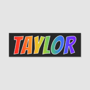 Etiqueta De Nome Nome "TAYLOR": Coloração do arco-íris do