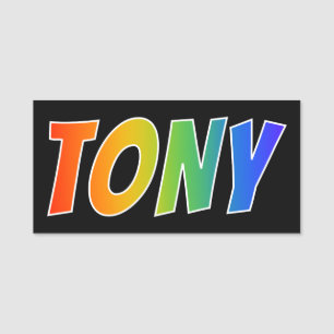 Etiqueta De Nome Nome "TONY": Coloração do arco-íris do