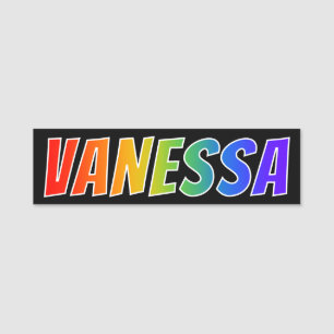 Etiqueta De Nome Nome "VANESSA": Coloração do arco-íris do