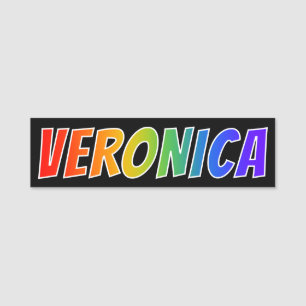Etiqueta De Nome Nome "Veronica": Coloração do arco-íris do