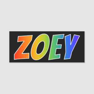 Etiqueta De Nome Nome "ZOEY": Coloração do arco-íris do