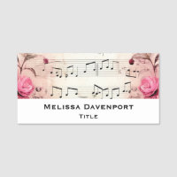 Notas Musicais e Rosas Vintage Design