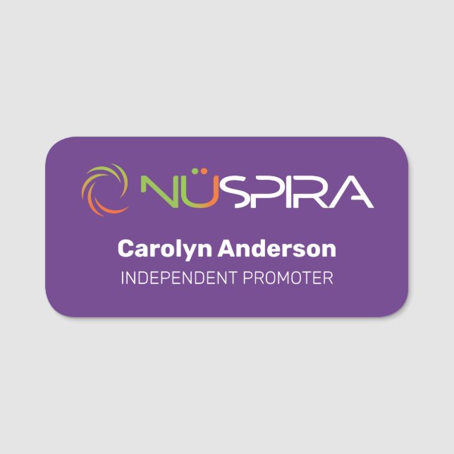 Etiqueta De Nome NuSpira (Frente)