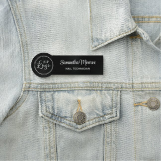 Etiqueta De Nome O logotipo da sua empresa aqui é preto