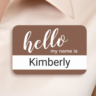 Etiqueta De Nome Olá Meu Nome É - Personalizado De Caligrafia Moder