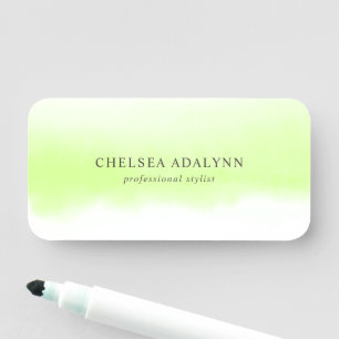 Etiqueta De Nome Ombre Verde Aquarela Minimalista Negócios