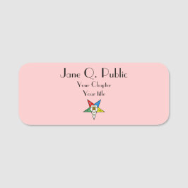 Etiqueta De Nome Ordem da Estrela Oriental - Cor-de-Rosa