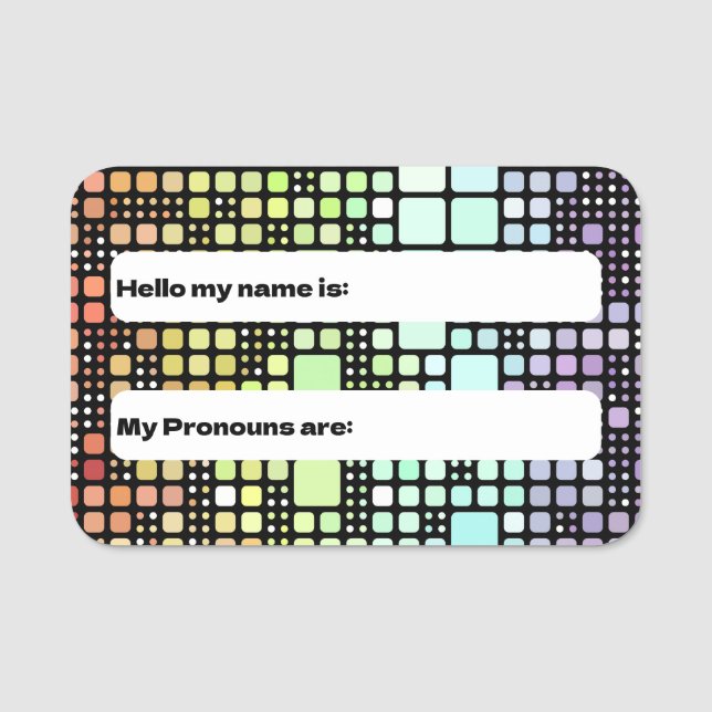 Etiqueta De Nome Orgulho Neurogênico de Groovy Geométrico (Frente)