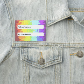 Etiqueta De Nome Orgulhosamente Neurogênero Groovy Trippy Boho Pers
