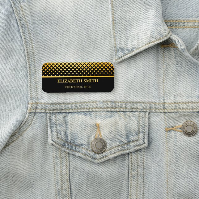 Etiqueta De Nome Ouro preto Elegance (In Situ)