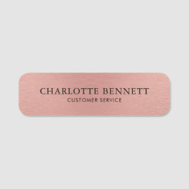 Etiqueta De Nome Ouro Rosa Metálico Personalizado para Funcionários