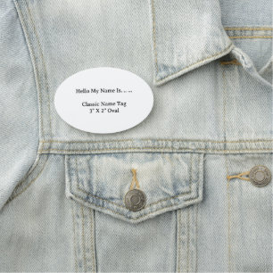 Etiqueta de Nome Oval 3X2 Personalizada Estilo Mod