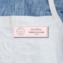 Etiqueta De Nome Padaria Moderna Logotipo Personalizado Rosa