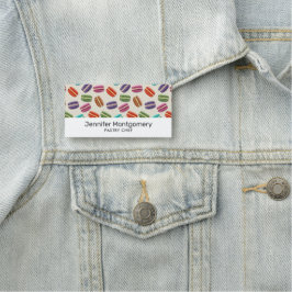 Etiqueta De Nome Padrão de Macarões Coloridos Bonitos com Bolinhas