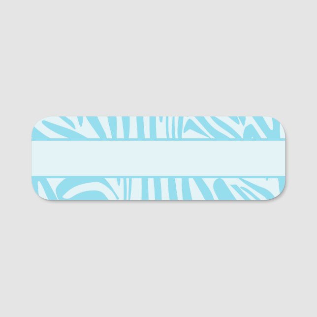 Etiqueta De Nome Padrão Zebra Azul (Frente)