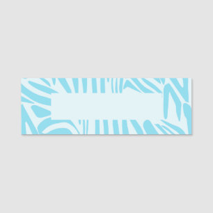 Etiqueta De Nome Padrão Zebra Azul