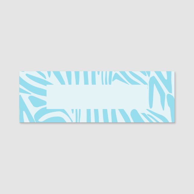 Etiqueta De Nome Padrão Zebra Azul (Frente)