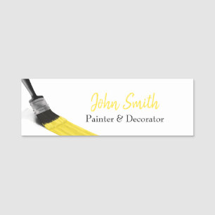 Etiqueta De Nome Painting Painter Service Company Brussel Amarelo