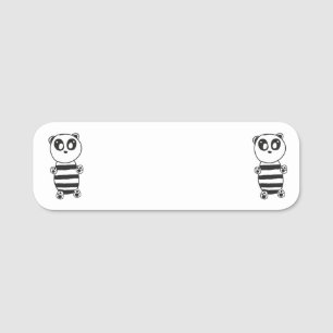 Etiqueta De Nome Panda Kids