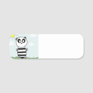 Etiqueta De Nome Panda Kids