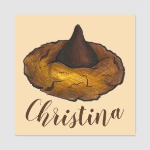 Etiqueta De Nome Panificação de chocolate Manteiga de amendoim Flor