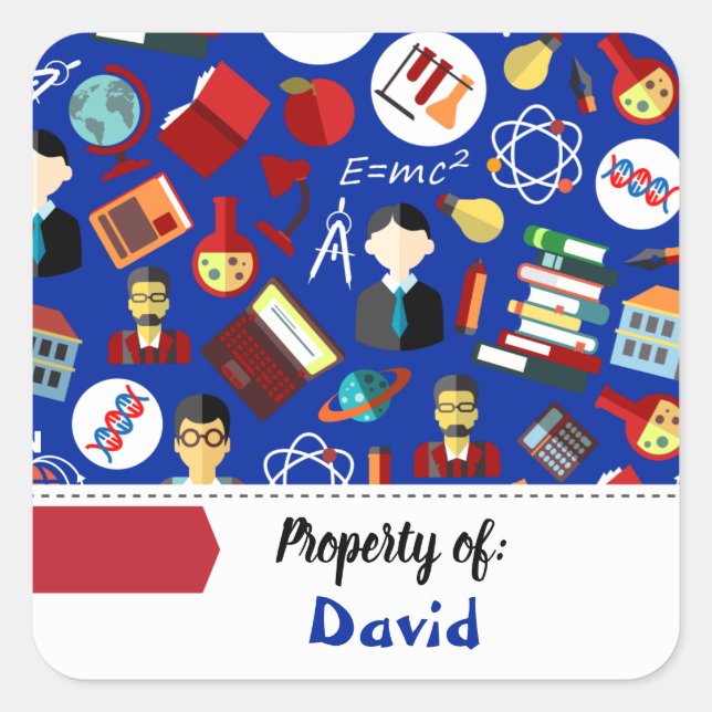 Etiqueta de Nome para Crianças Azuis para Suprimen (Frente)