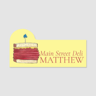 Etiqueta De Nome Pastrami em Rye New York Deli Compro Sandwich