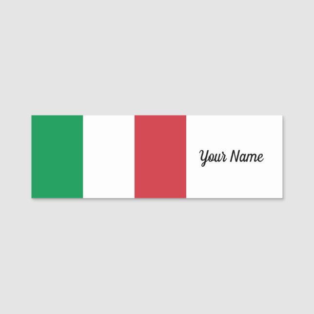 Etiqueta De Nome Patriótico italiano da bandeira de Italia (Frente)