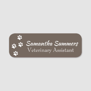 Etiqueta De Nome Paw Prints Vet Negócios Veterinários Tosador