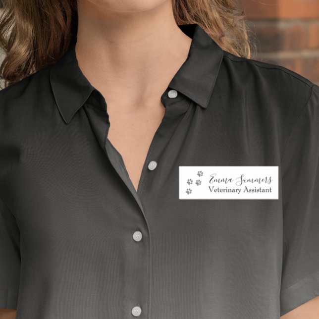 Etiqueta De Nome Paw Prints Vet Veterinary Business (Criador carregado)