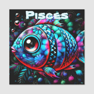 Etiqueta De Nome Peixes De Peixes De Olhos Grandes Personalizados
