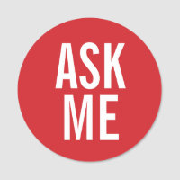 Pergunte-me| Crachá Voluntário Vermelho