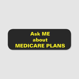 Etiqueta De Nome Pergunte-me sobre o nametag quadrado MEDICARE PLAN