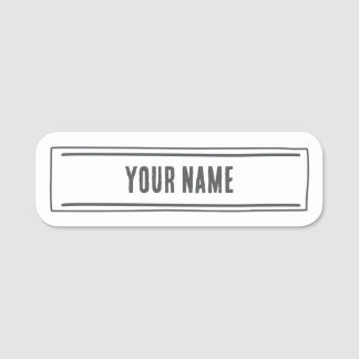 Etiqueta de Nome Personalizada – Desenho Mínimo à 