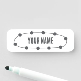 Etiqueta de Nome Personalizada – Oval Pontilhado