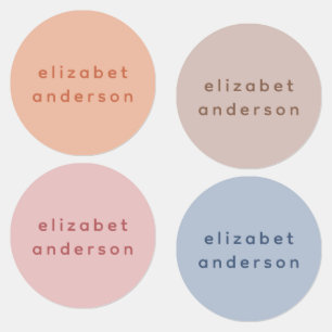 Etiqueta de Nome Personalizada Pastel Minimalista