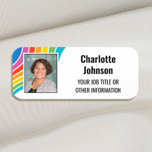 Etiqueta De Nome Personalizado Colorido Identificação de Fotografia