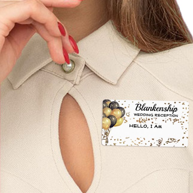 Etiqueta de Nome Personalizado de Confetti do Balã (Criador carregado)