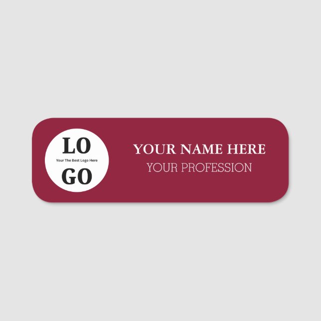 Etiqueta de Nome Personalizado para Funcionário (Frente)