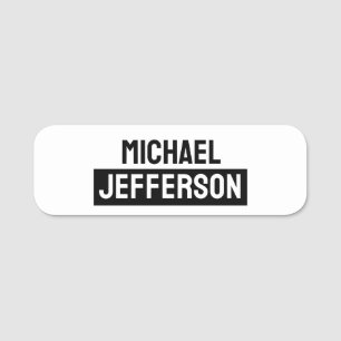 Etiqueta De Nome Personalizado Personalizado Preto Branco Simples E