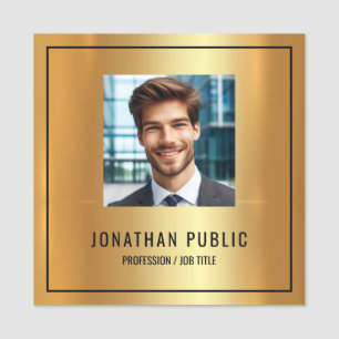 Etiqueta De Nome Personalizado Simples Elegante Preto E Dourado Lux