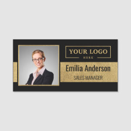 Etiqueta De Nome Personalizar logotipo corporativo Foto do funcioná