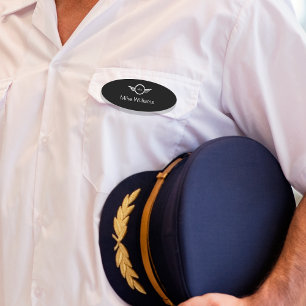 Etiqueta De Nome Piloto do tema do logotipo Wings