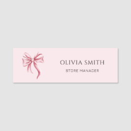 Etiqueta De Nome Pink Bow Professional Small Business