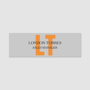 Etiqueta De Nome Placa de Cinzas Monogramas Atrativos