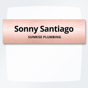 Etiqueta De Nome Placa de Identificação de Funcionário em Rose Gold