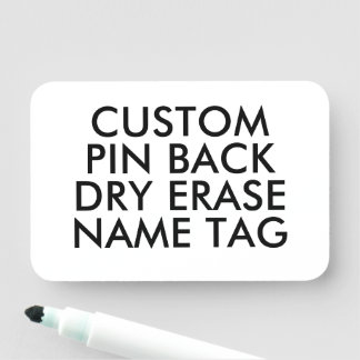 Etiqueta De Nome Placa de identificação personalizada em Dry Erase