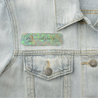 Etiqueta De Nome Placa de Nome Logotipo Empresarial Opala Verde